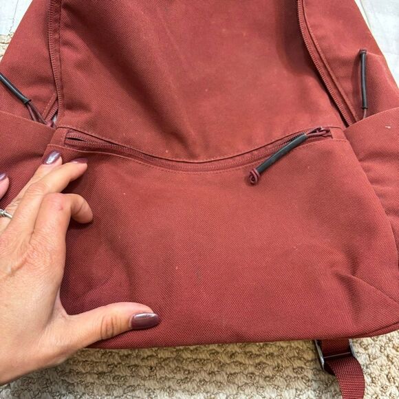 Burgundy Unisex Everlane Backpack - Picture 6 of 10